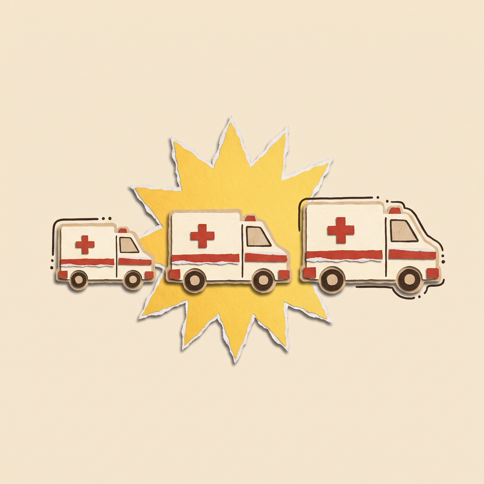 Paper cutout ambulance sizes